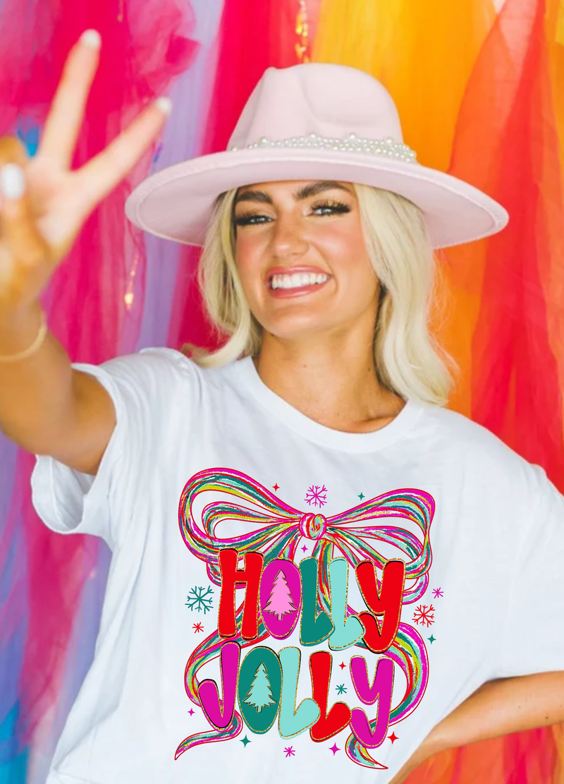 Holly Jolly White Tee
