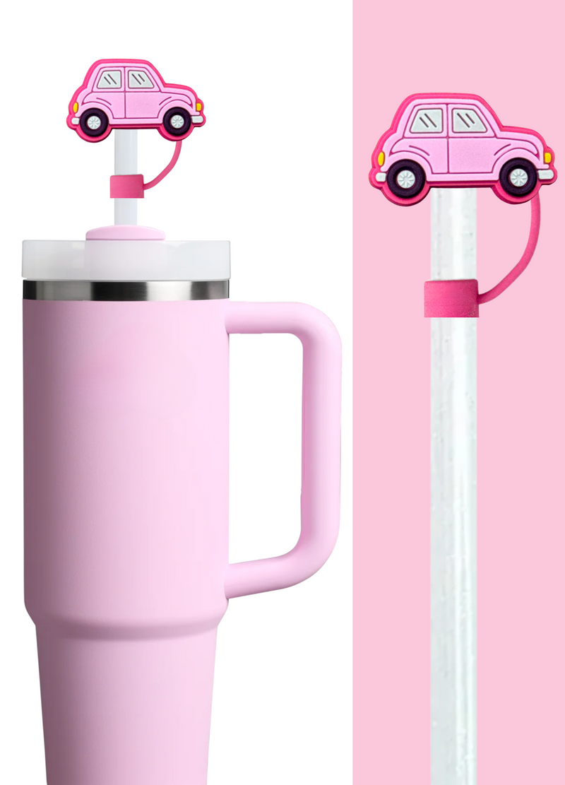 Pink Car Straw Topper