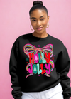 Holly Jolly Black Fleece Sweatshirt