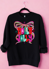 Holly Jolly Black Fleece Sweatshirt