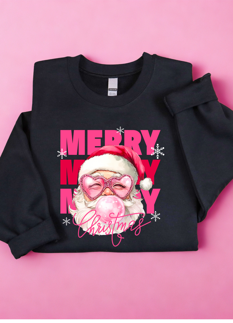 Bubble Gum Santa Fleece Sweatshirt