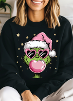 Bubble Gum Grinch Fleece Sweatshirt