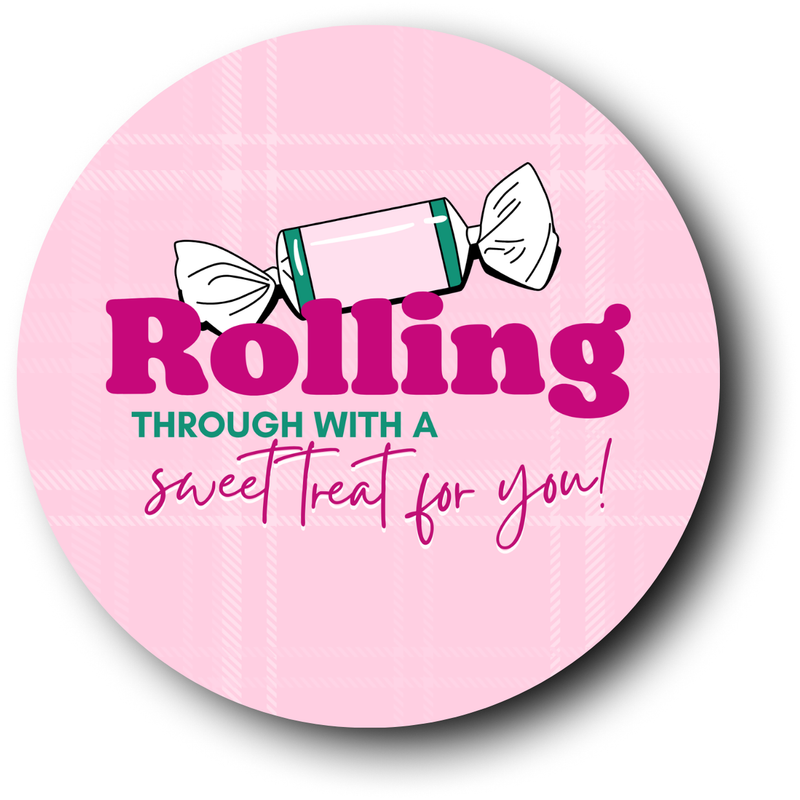 Plum Plaid Rolling Through Sticker