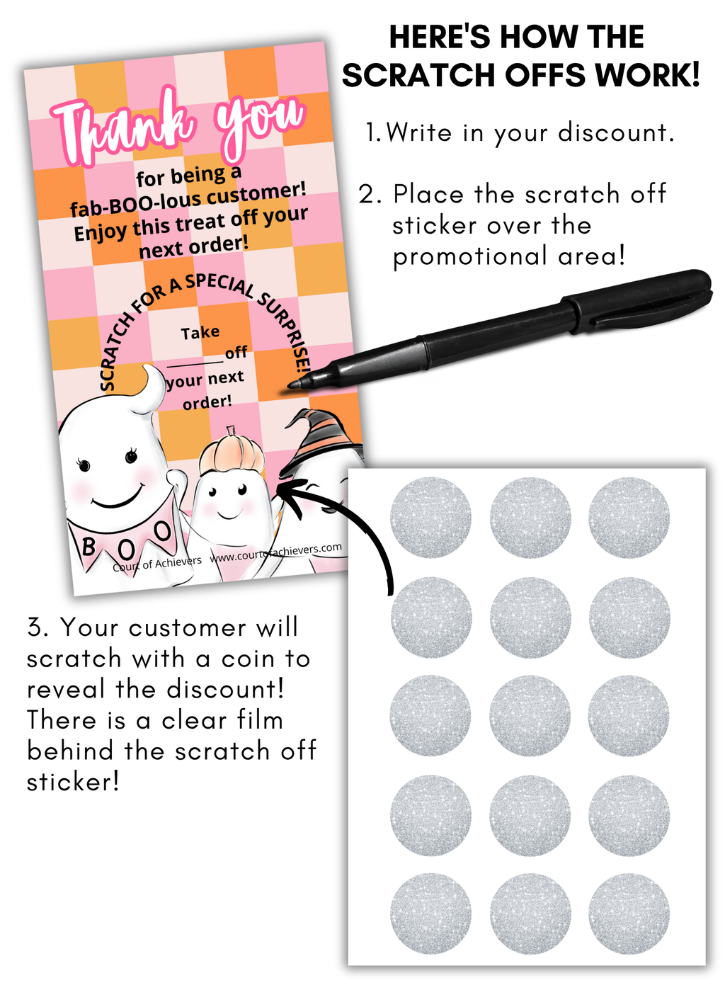 Hey Boo Scratch Off Cards