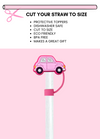 Pink Car Straw Topper
