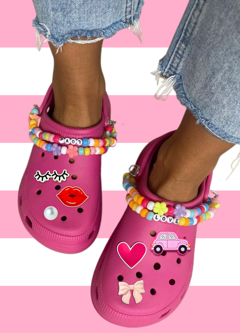 Pink Power Croc Charms