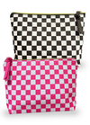 Set of 10 Checkered Zipper Bags