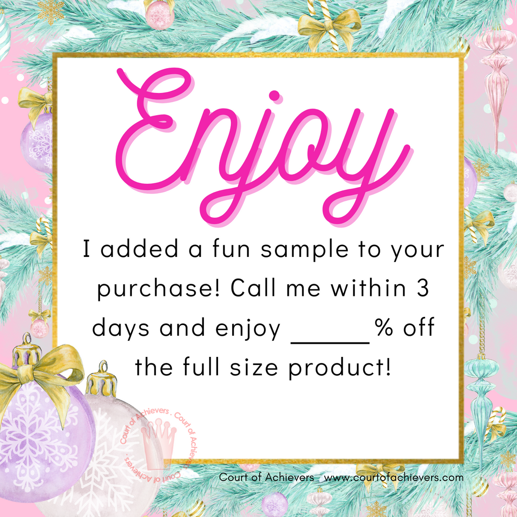 Holiday Sample in Bag Chat Card