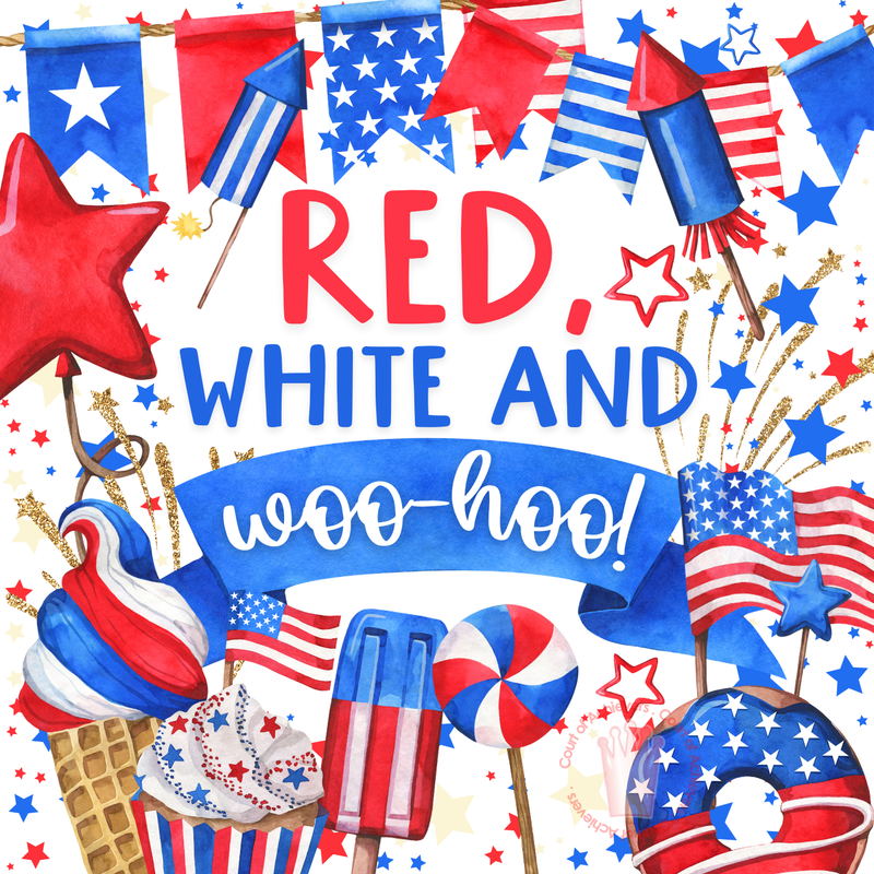 Red, White and Woo-hoo Chat Card
