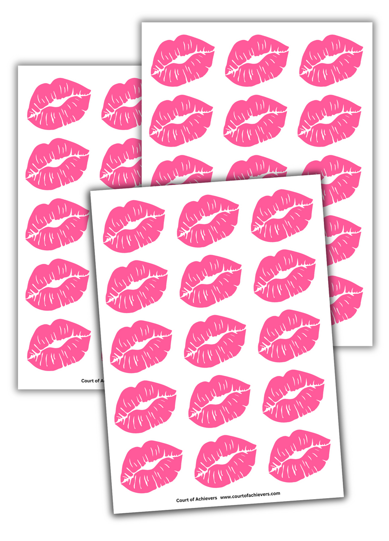 Kisses Shaped Sticker Set