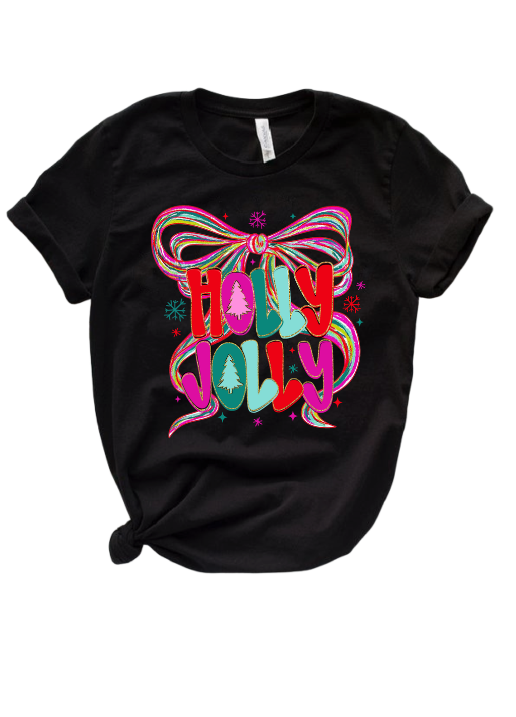 Holly Jolly Black Tee
