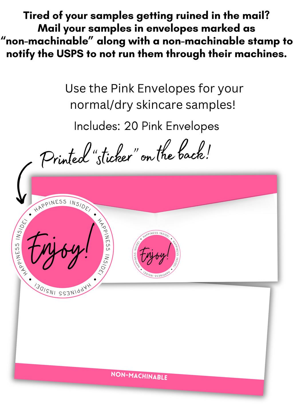 Pink Non-Machinable Envelopes