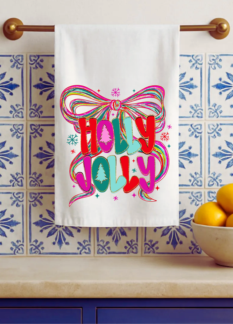 Holly Jolly Tea Towel