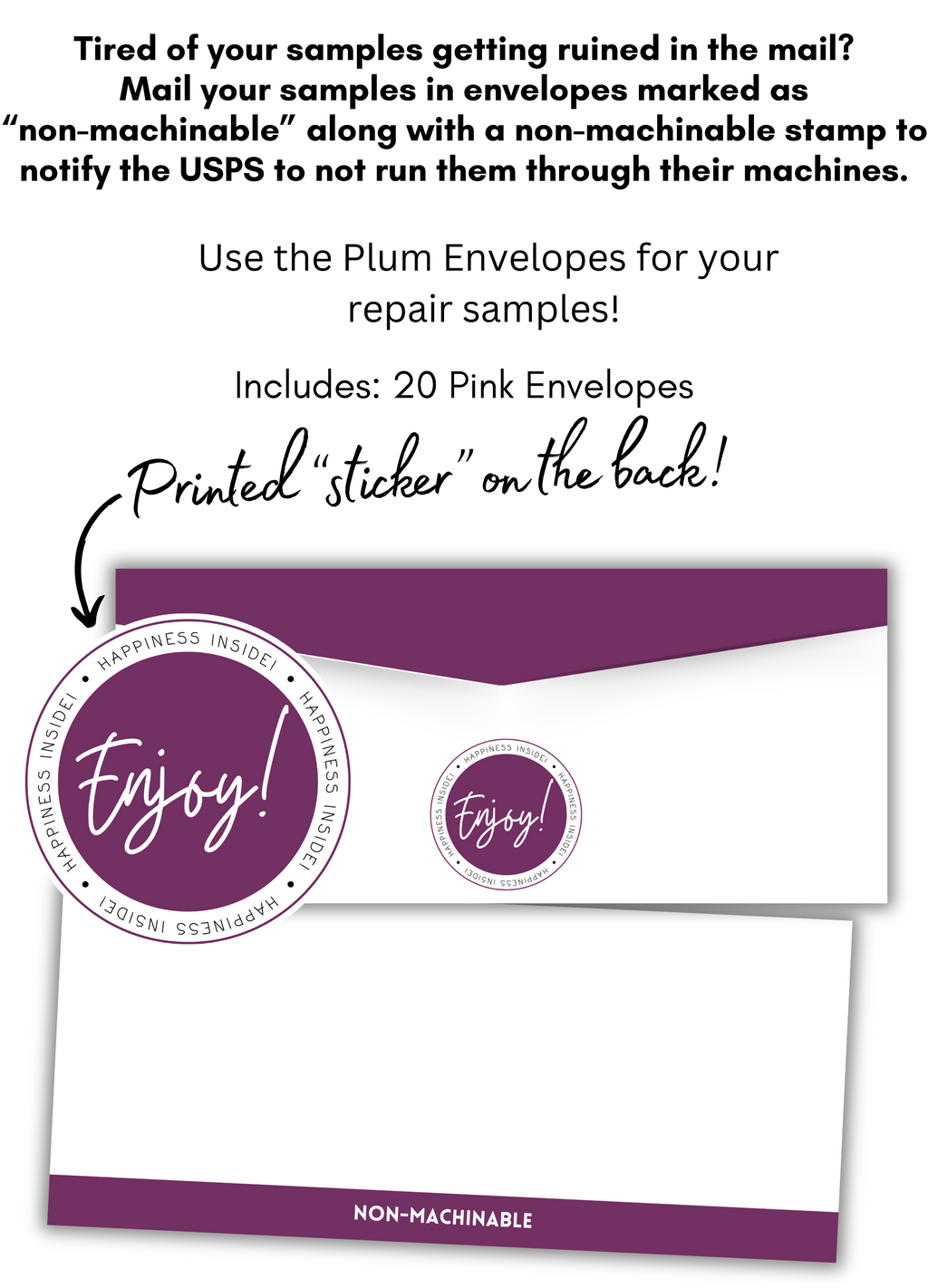 Plum Non-Machinable Envelopes