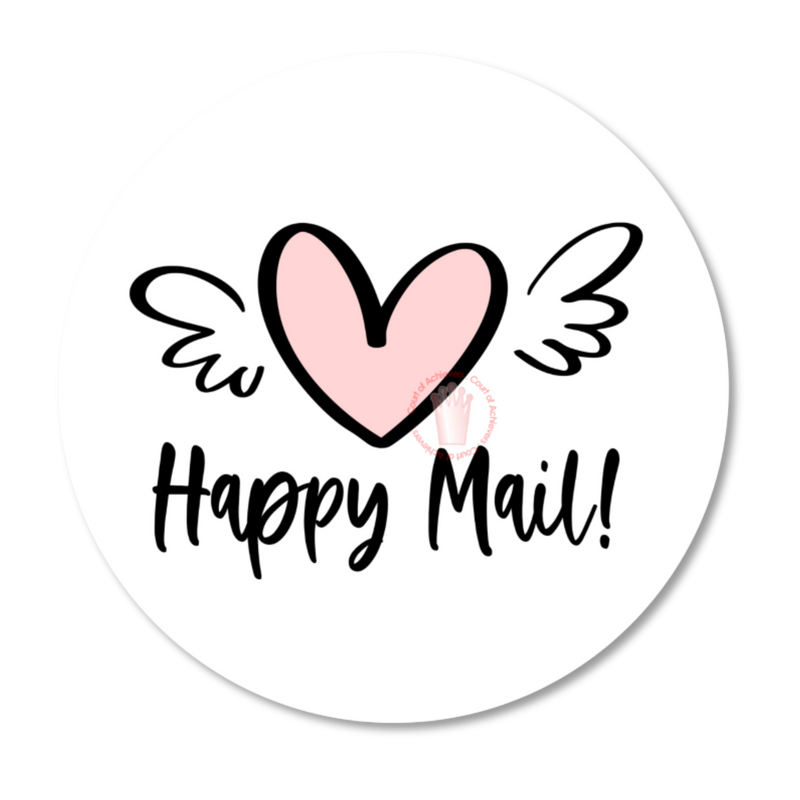 Winged Happy Mail Sticker