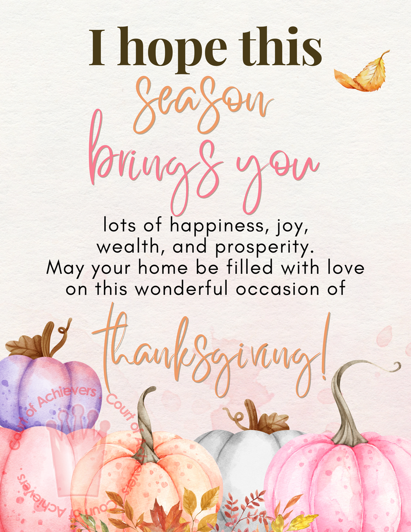 Thanksgiving Blessings Postcard Court Of Achievers Thanksgiving blessings postcard court of achievers