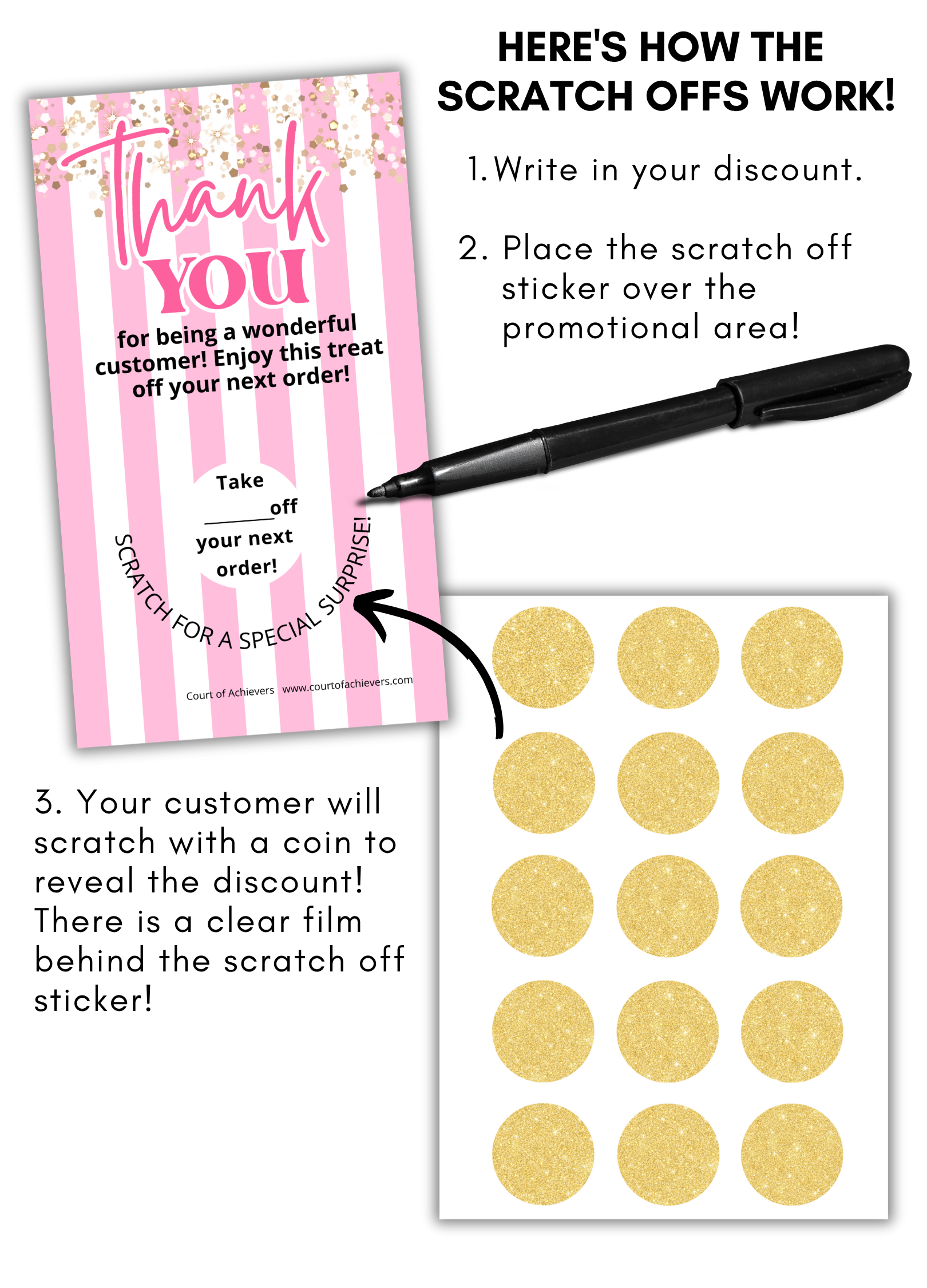 Thank you Scratch Off Cards – Court of Achievers