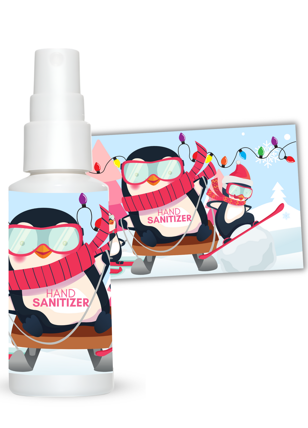 Skiing Penguin Sanitizer Wrap