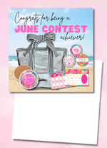 June Contest Congrats Cards