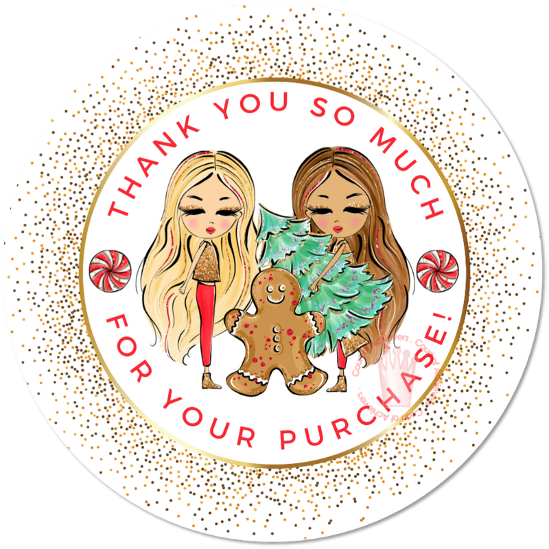 Holiday Thanks for Your Purchase Sticker